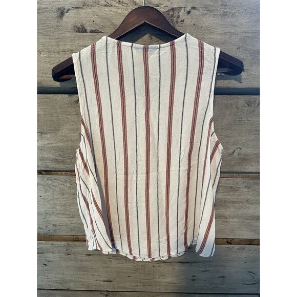 Collection by Bobeau Women's Tank 1XL Striped Linen-Feel Top - Picture 2 of 8